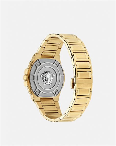 versace 18k gold watch|versace chrono watch.